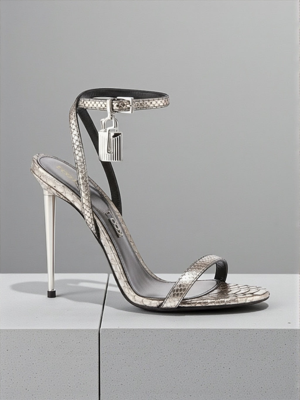 Aurelia Padlock Mirror Sandal